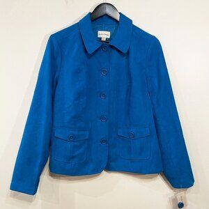 NEW Vintage Faux Suede Jacket Turquoise Studio Works 12P, Large